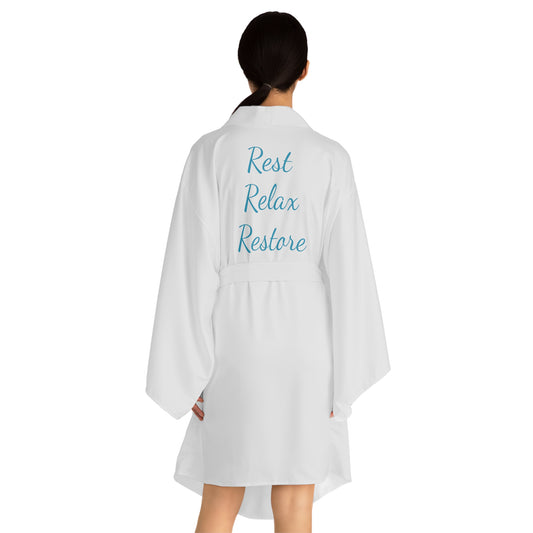 Rest, Relax, Restore - Long Sleeve Kimono Robe (AOP)