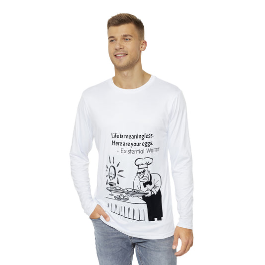 Existential Waiter, Here's Your Eggs - Men's Long Sleeve Shirt (AOP)