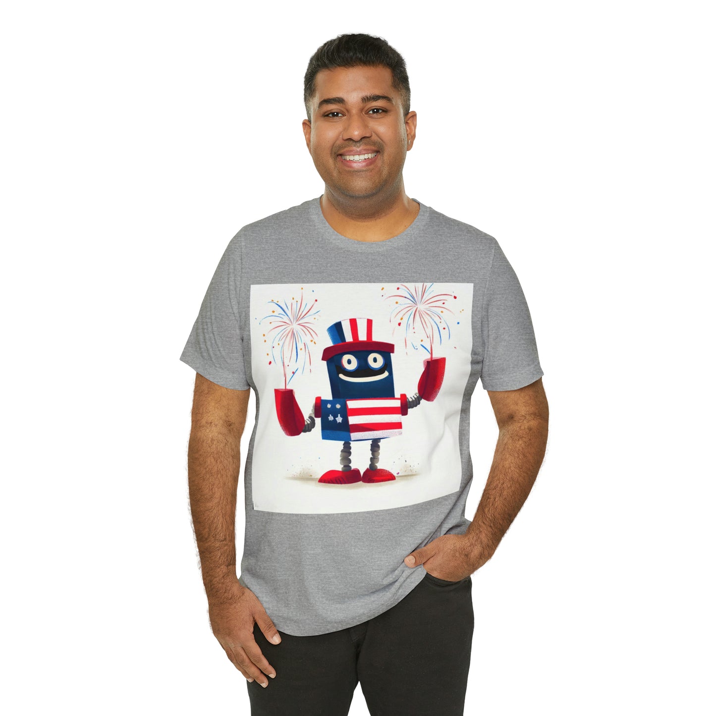 Fireworks Robot - Unisex Jersey Short Sleeve Tee