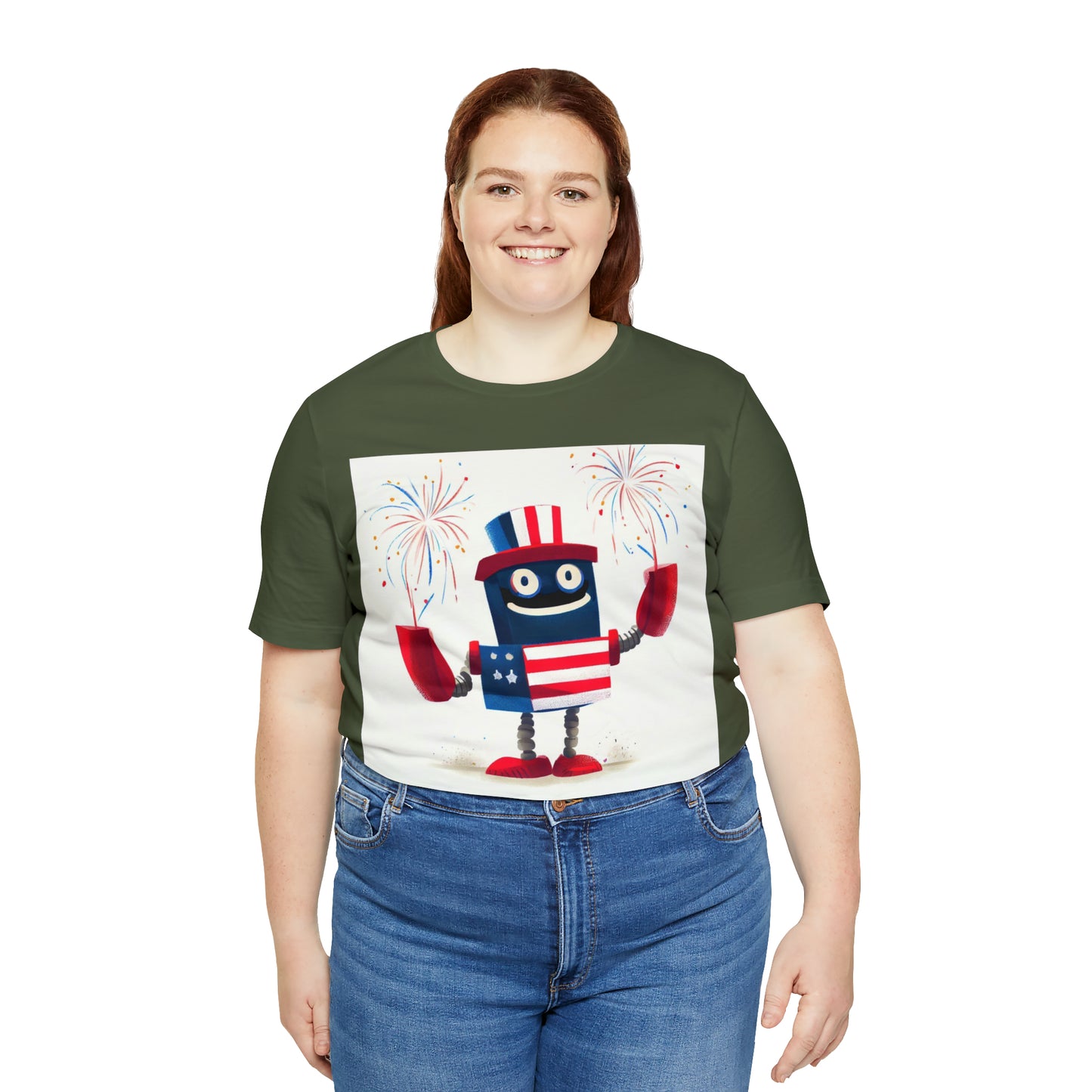 Fireworks Robot - Unisex Jersey Short Sleeve Tee