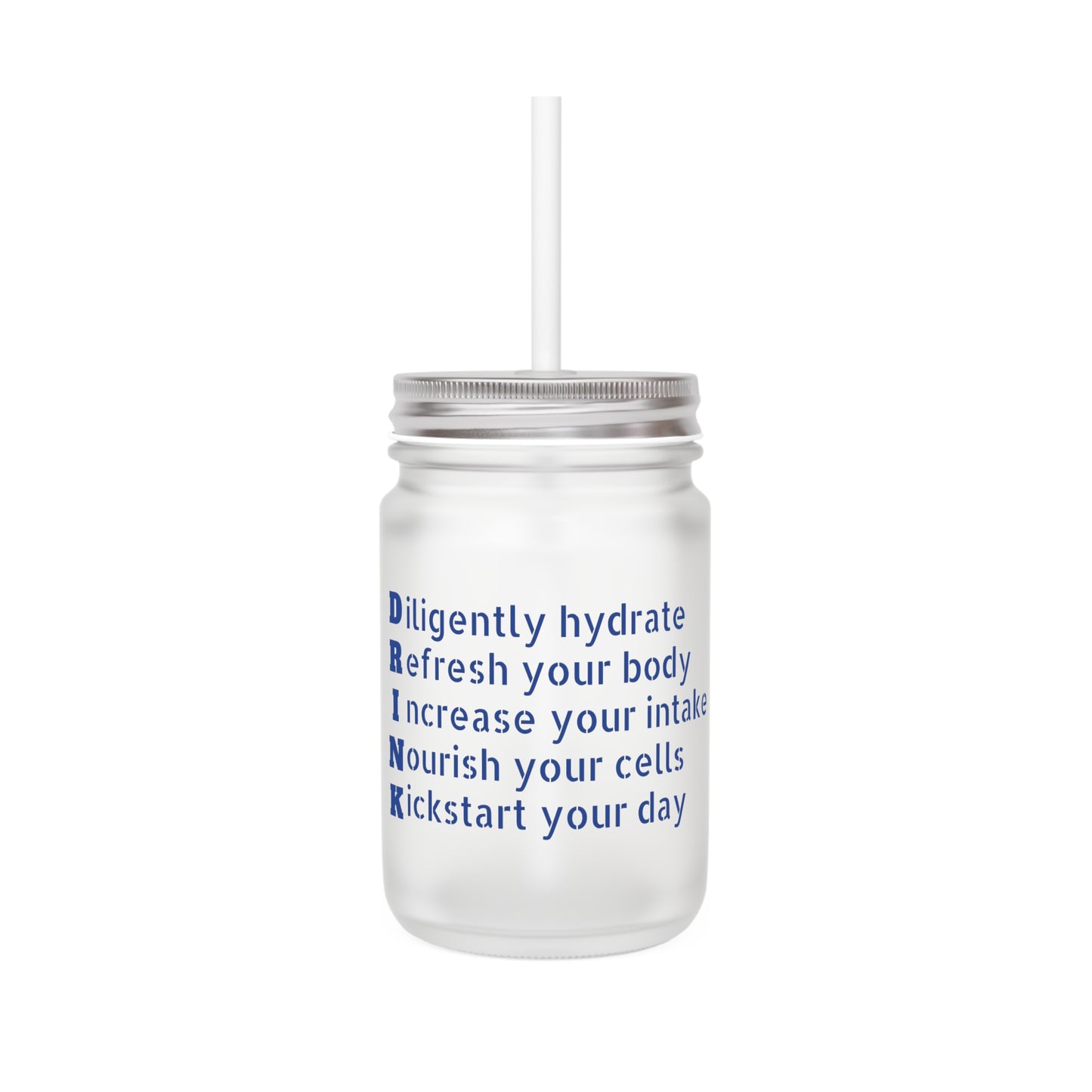 DRINK - Mason Jar with lid and straw