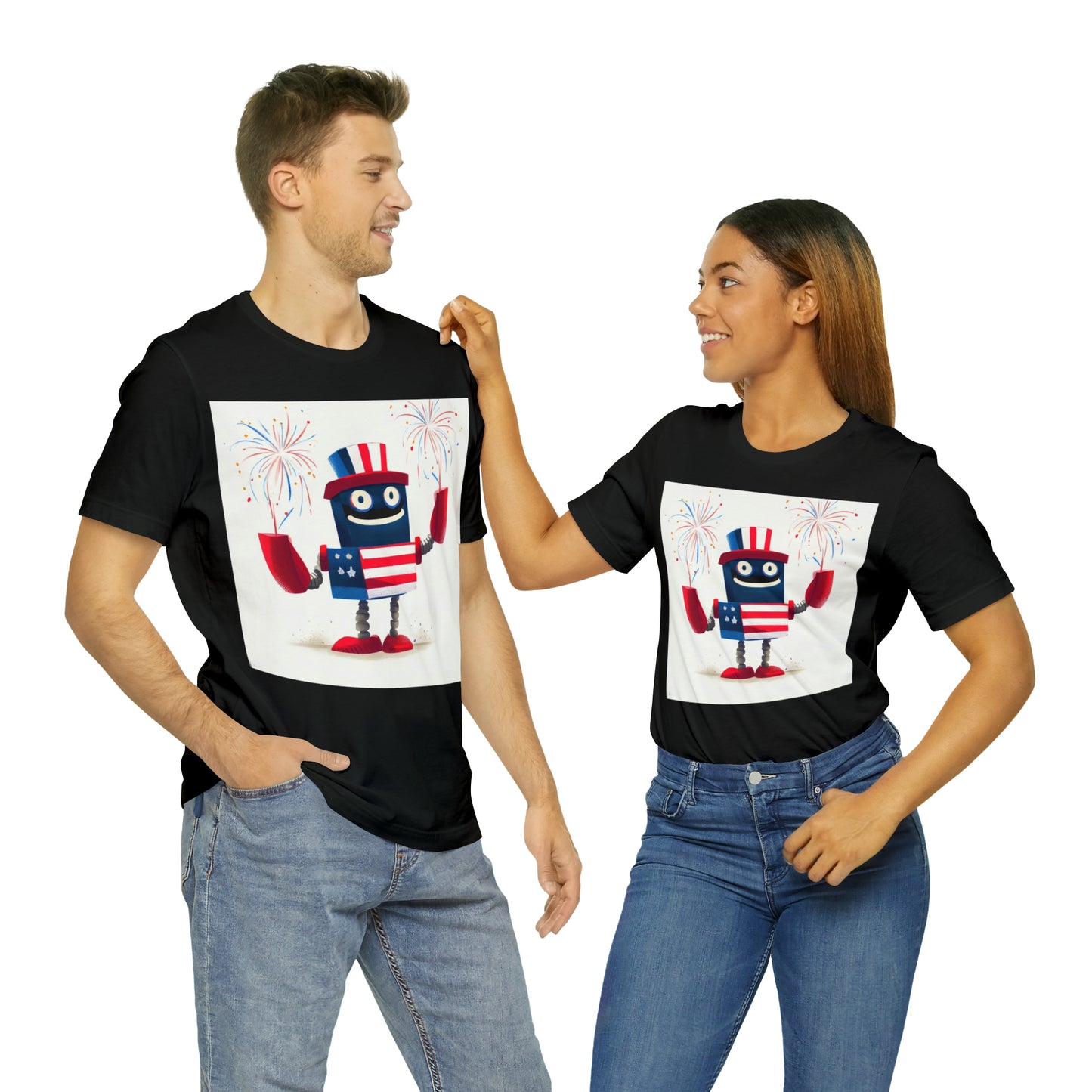 Fireworks Robot - Unisex Jersey Short Sleeve Tee