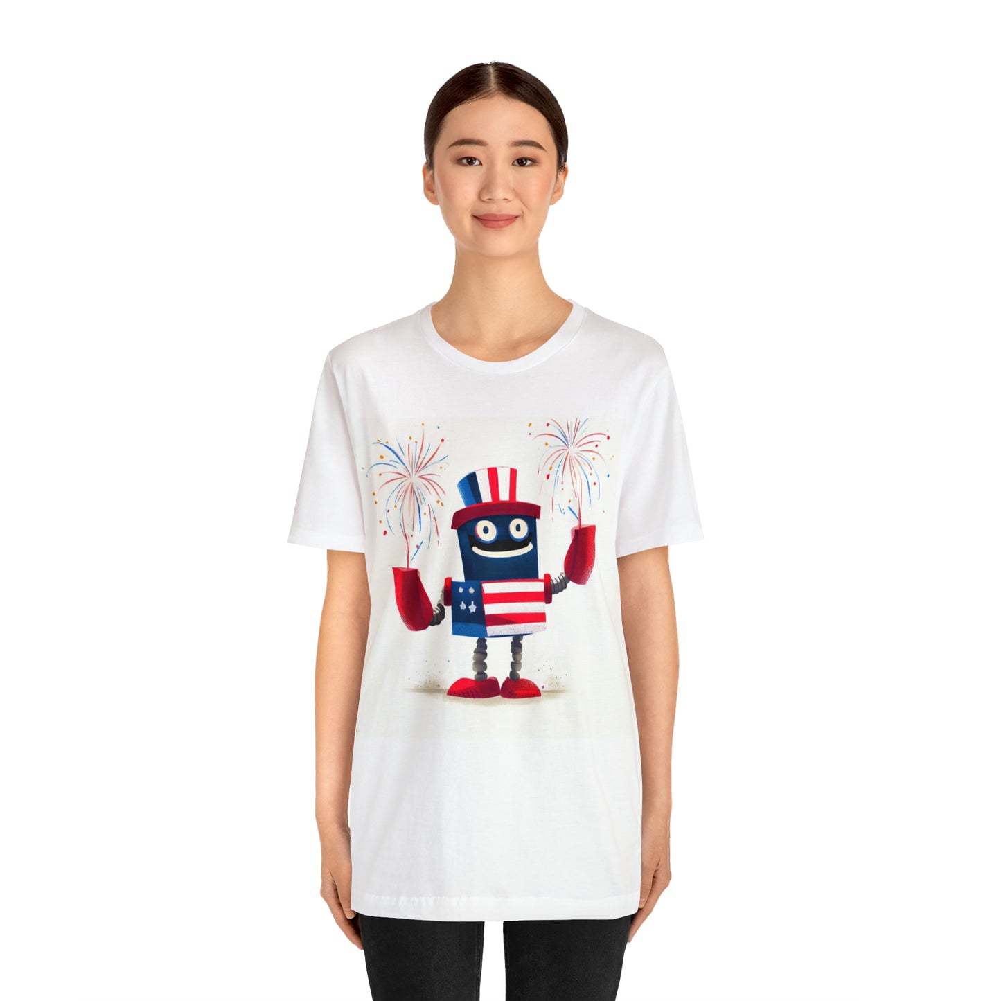 Fireworks Robot - Unisex Jersey Short Sleeve Tee