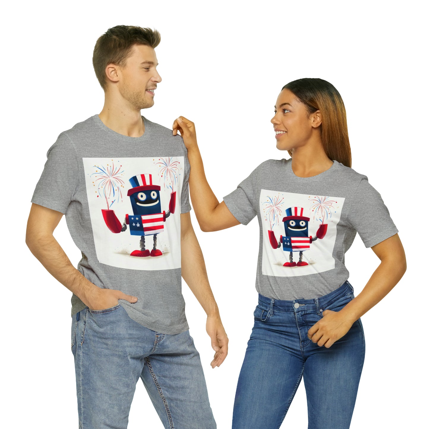 Fireworks Robot - Unisex Jersey Short Sleeve Tee