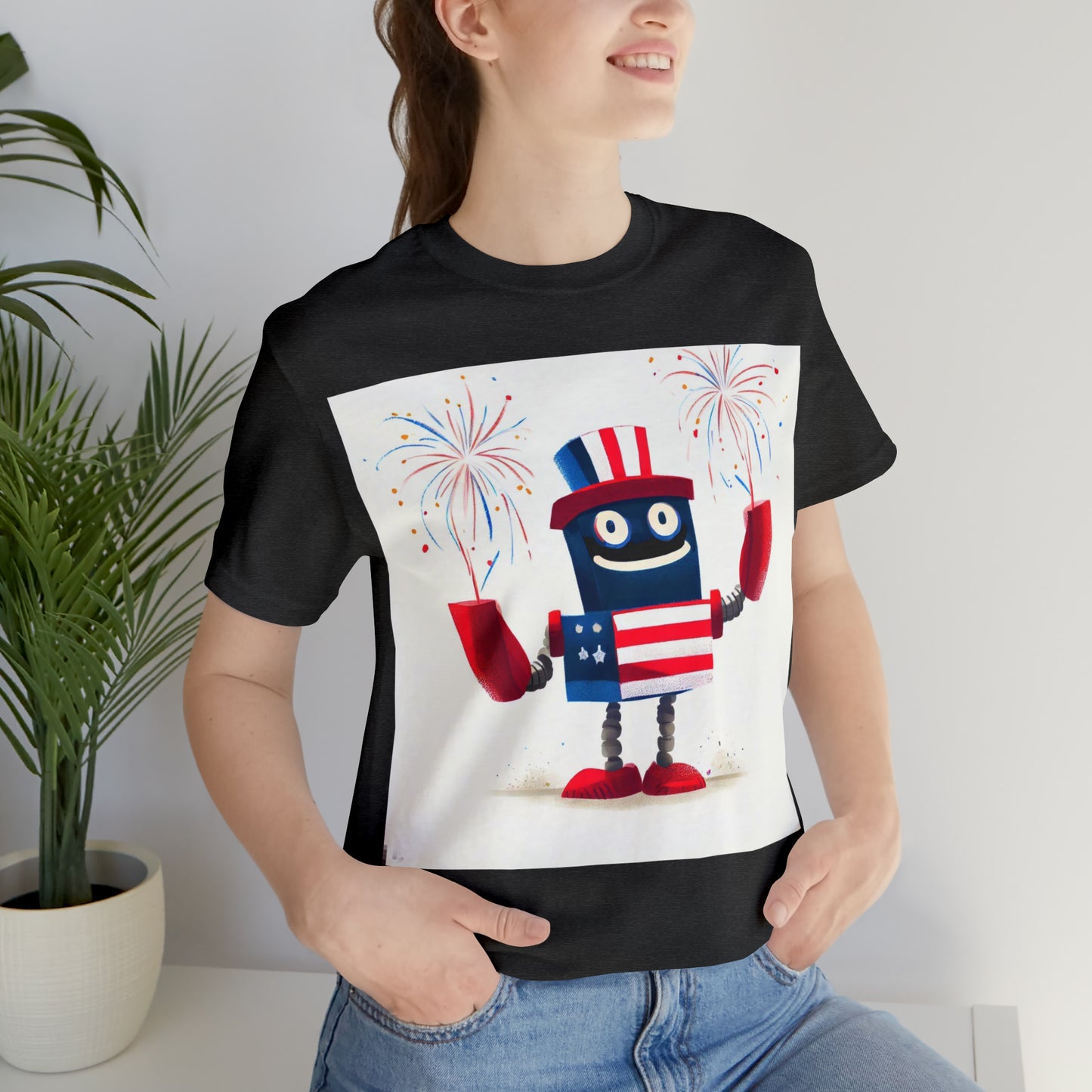 Fireworks Robot - Unisex Jersey Short Sleeve Tee