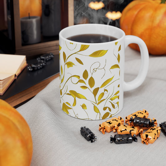 Golden Leaves - Ceramic Mug 11oz