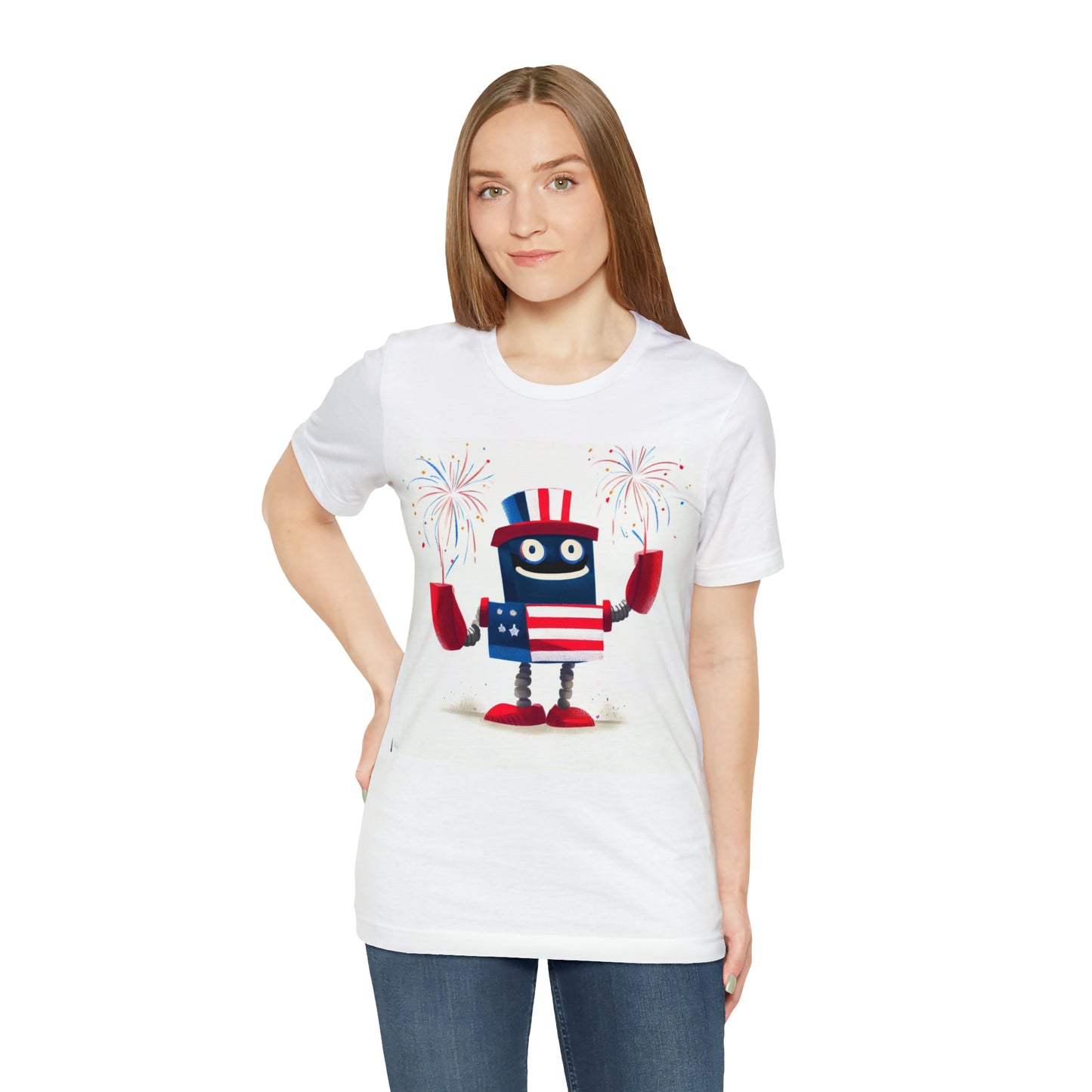 Fireworks Robot - Unisex Jersey Short Sleeve Tee