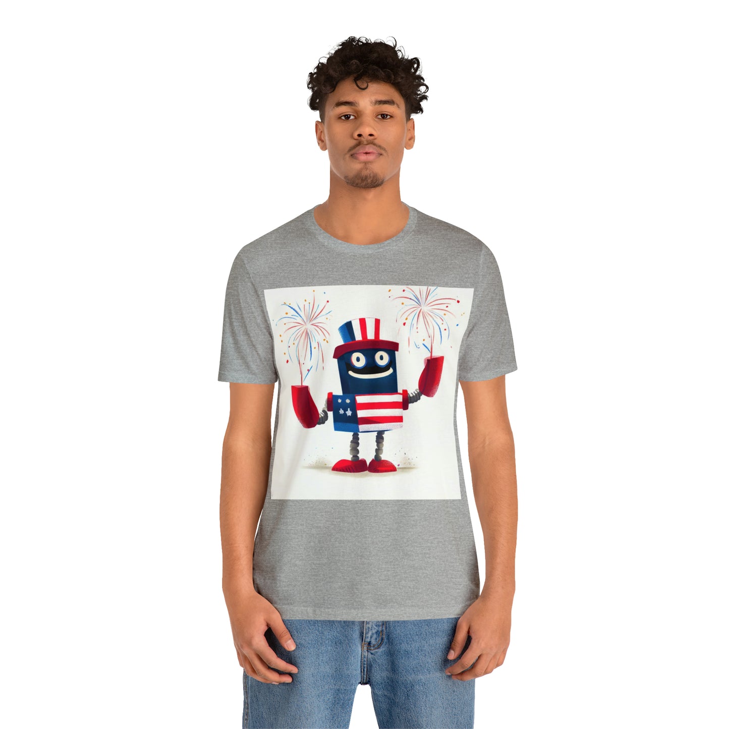 Fireworks Robot - Unisex Jersey Short Sleeve Tee