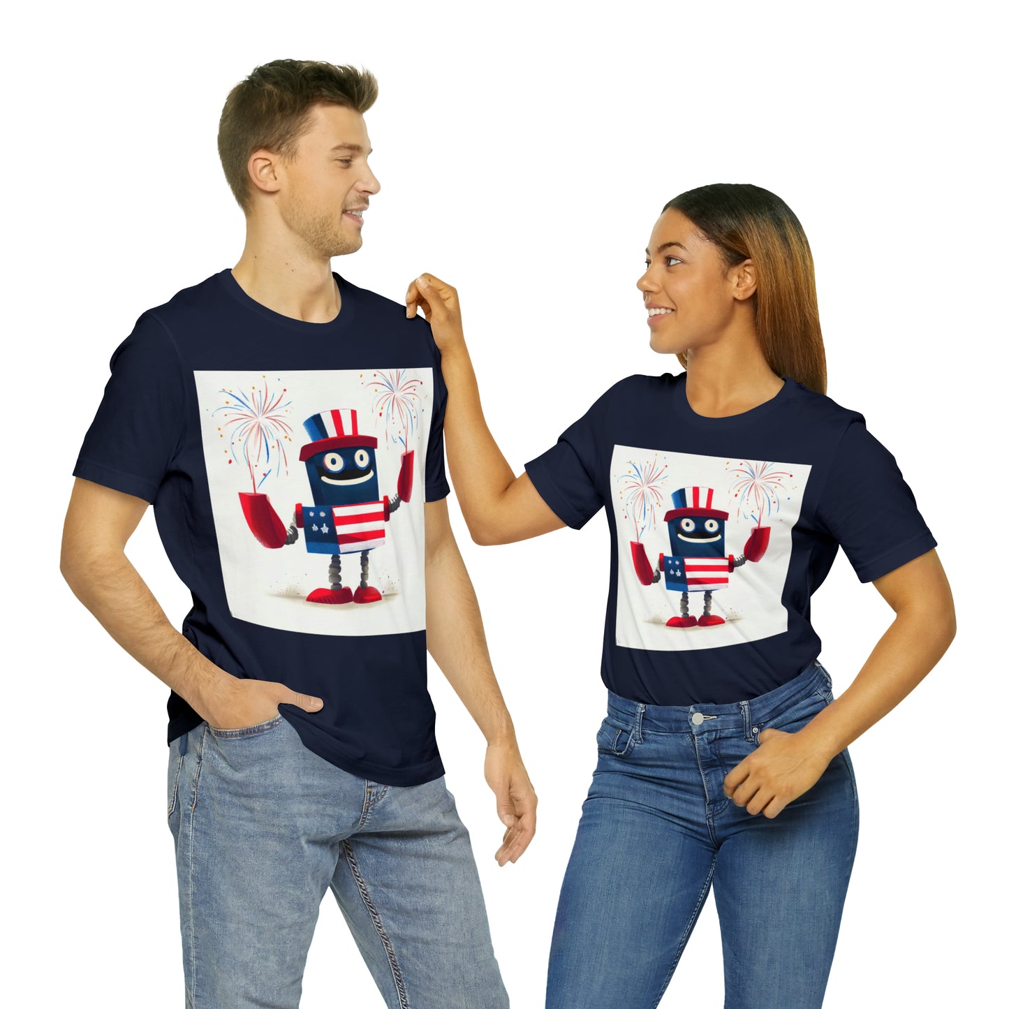 Fireworks Robot - Unisex Jersey Short Sleeve Tee