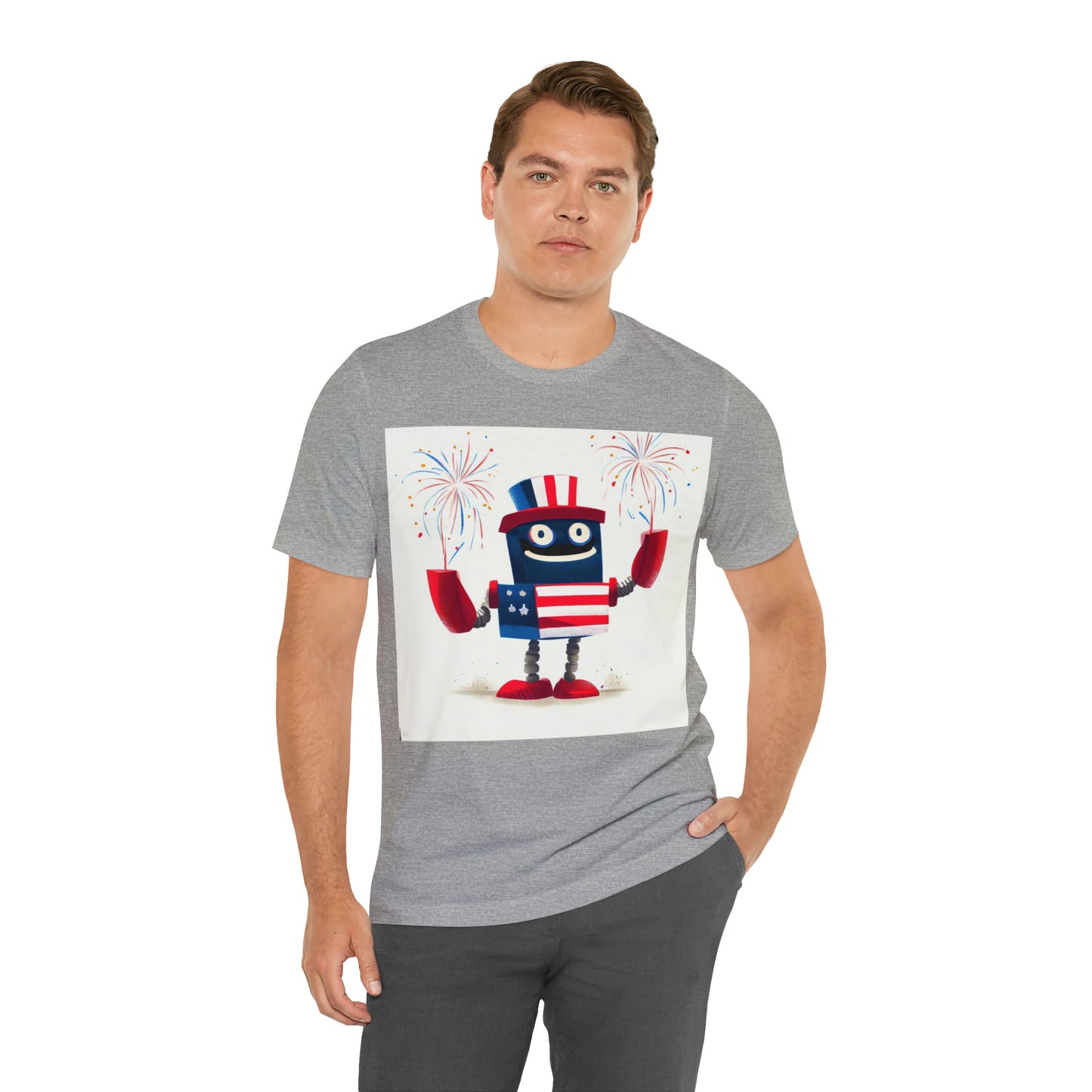 Fireworks Robot - Unisex Jersey Short Sleeve Tee